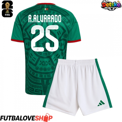 Dres Mexiko Roberto Alvarado #25 Domáci pre deti MS 2026 Krátky Rukáv (+ trenírky)
